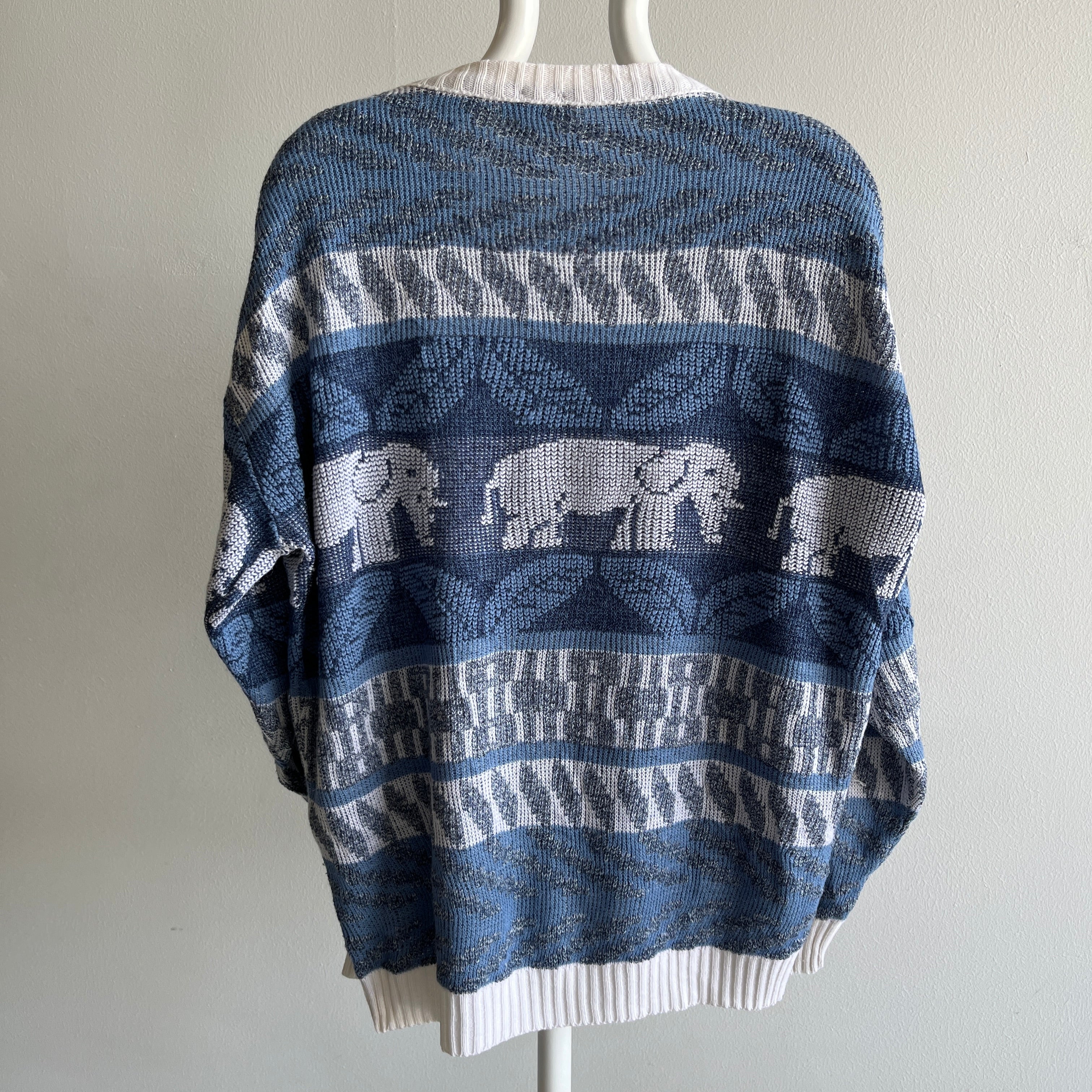1980s Elephant Lightweight Acrylic Sweater