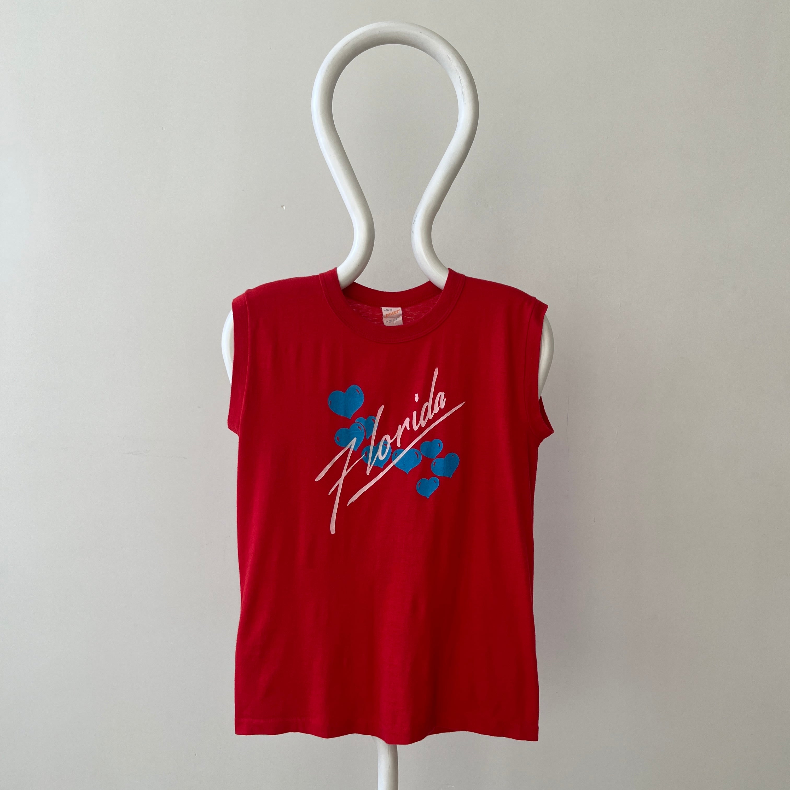 1980s Red Florida Muscle T Shirt