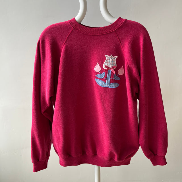 1980s DIY Flower Sweatshirt