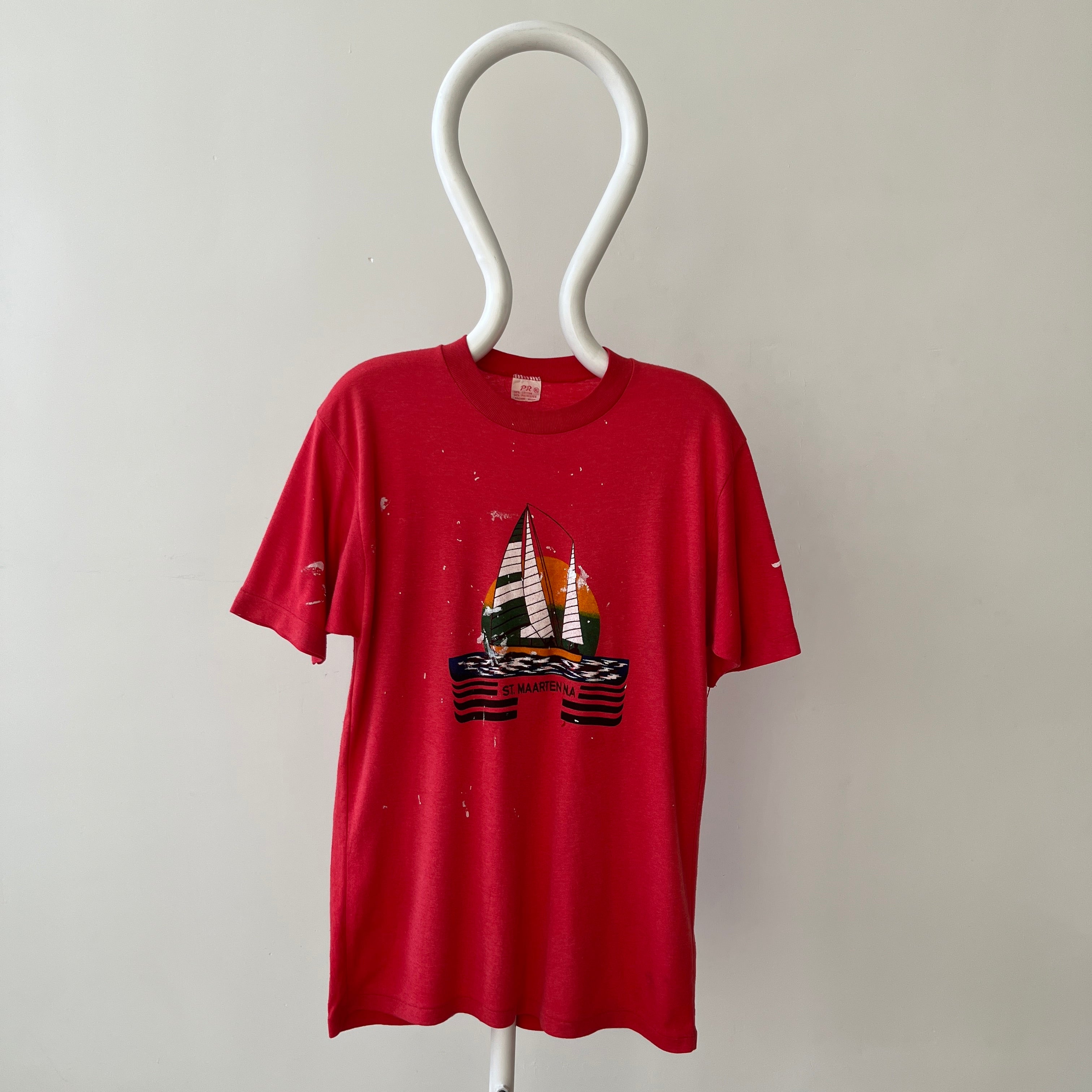1980s Red St. Maarten N.A T Shirt
