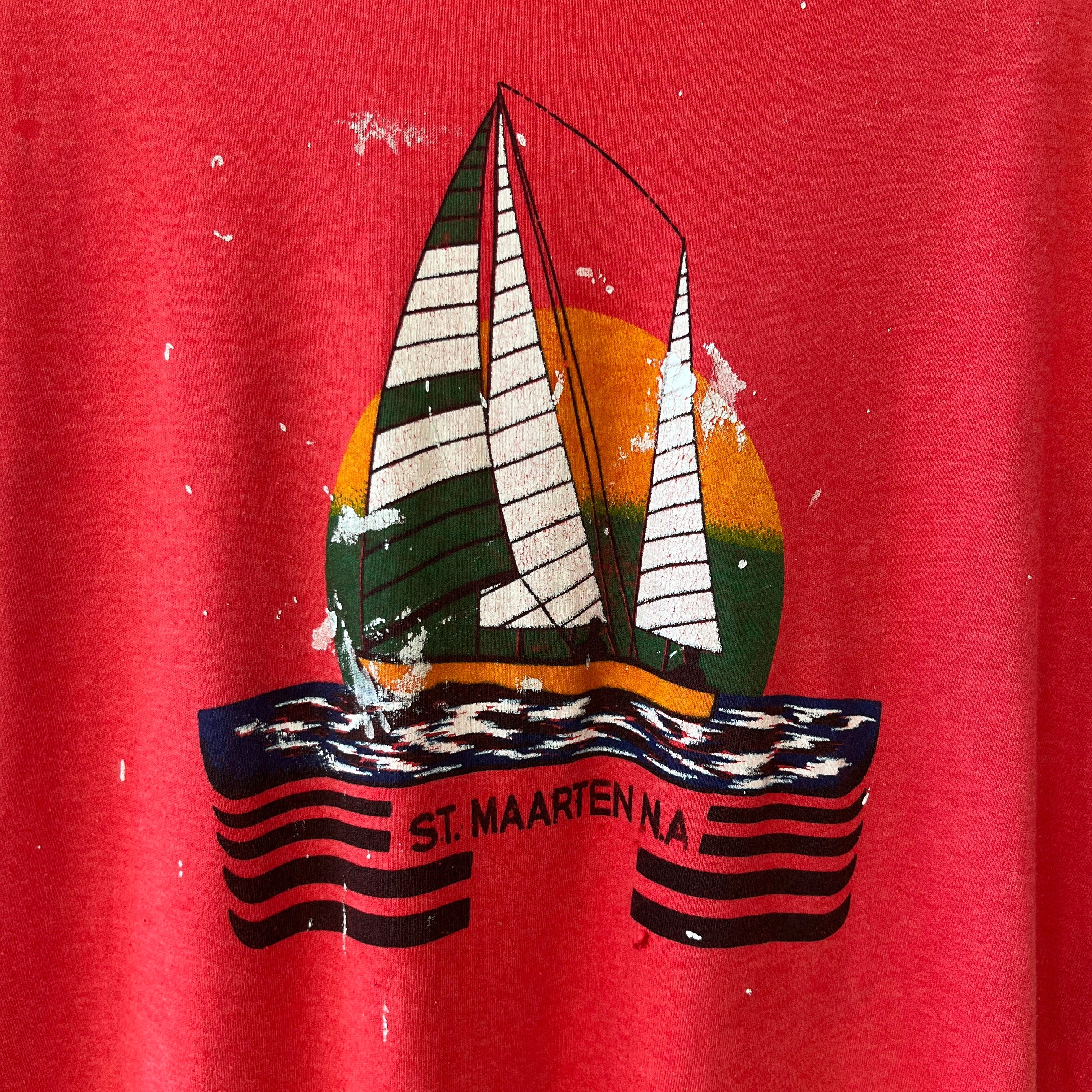 1980s Red St. Maarten N.A T Shirt