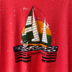 1980s Red St. Maarten N.A T Shirt
