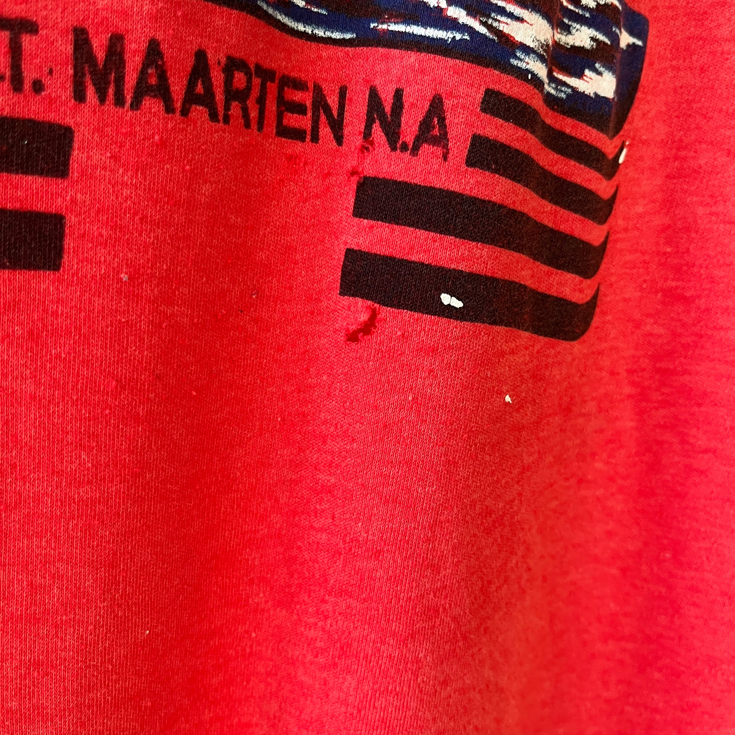 1980s Red St. Maarten N.A T Shirt