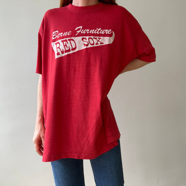 1980s Berne Furniture "Red Sox" Adult Baseball Team T Shirt - (17 on the back)