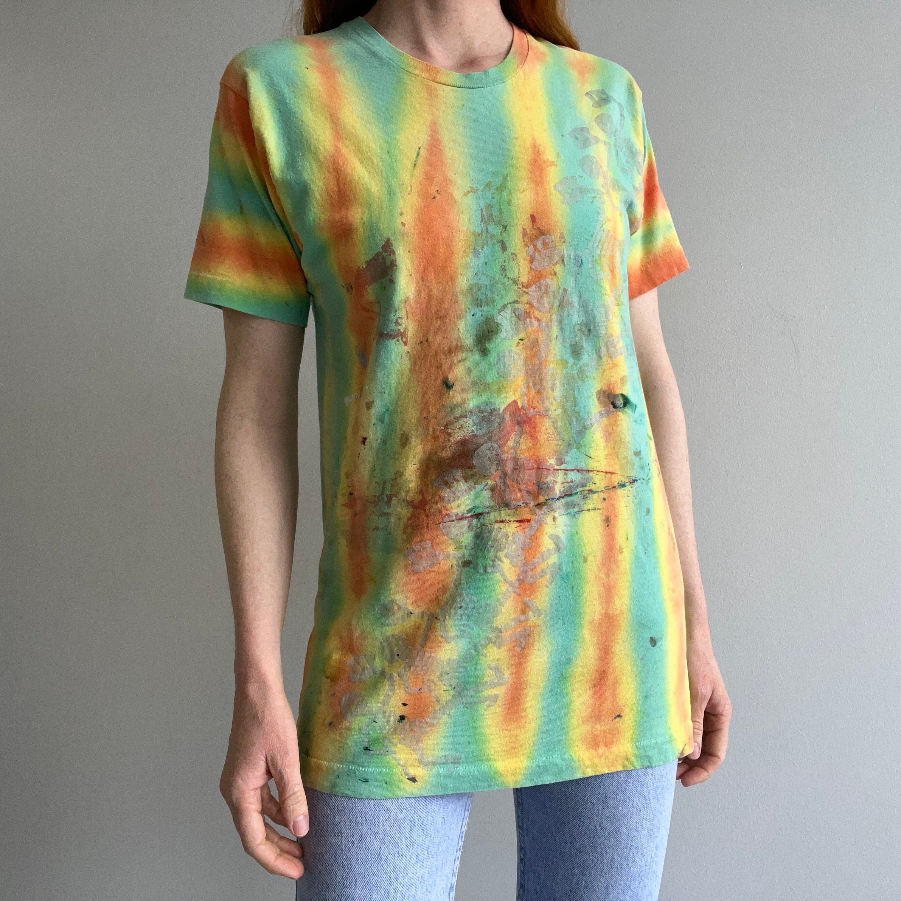 1980s Grateful Dead Super Paint Stained Tie Dye T-Shirt on a FOTL Single Stitch