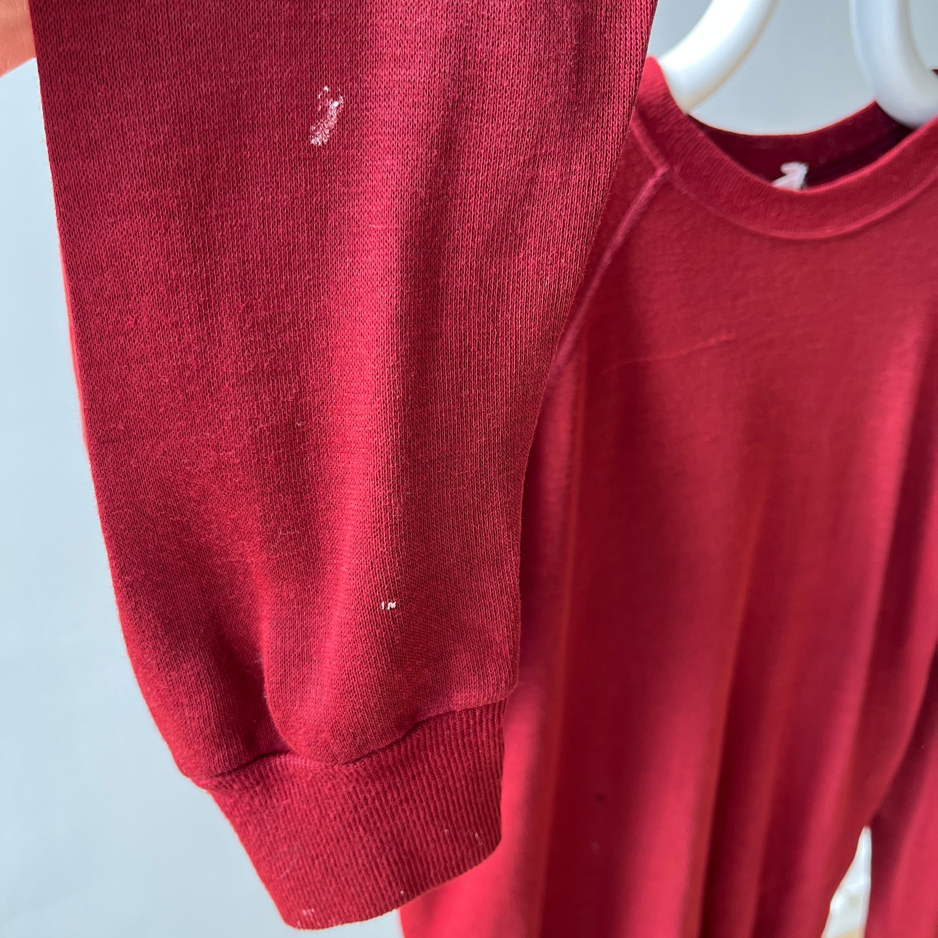 1970s Rusty Burgundy Raglan - Soft Soft Soft