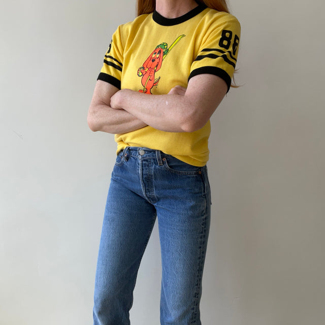1970s Hotdog Skier Warm Up - Short Sleeve Sweatshirt - !!!!!! THIS