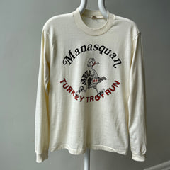 1984 Manasquan, NJ Turkey Trot Run Long Sleeve Natural White T-Shirt