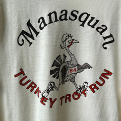 1984 Manasquan, NJ Turkey Trot Run Long Sleeve Natural White T-Shirt