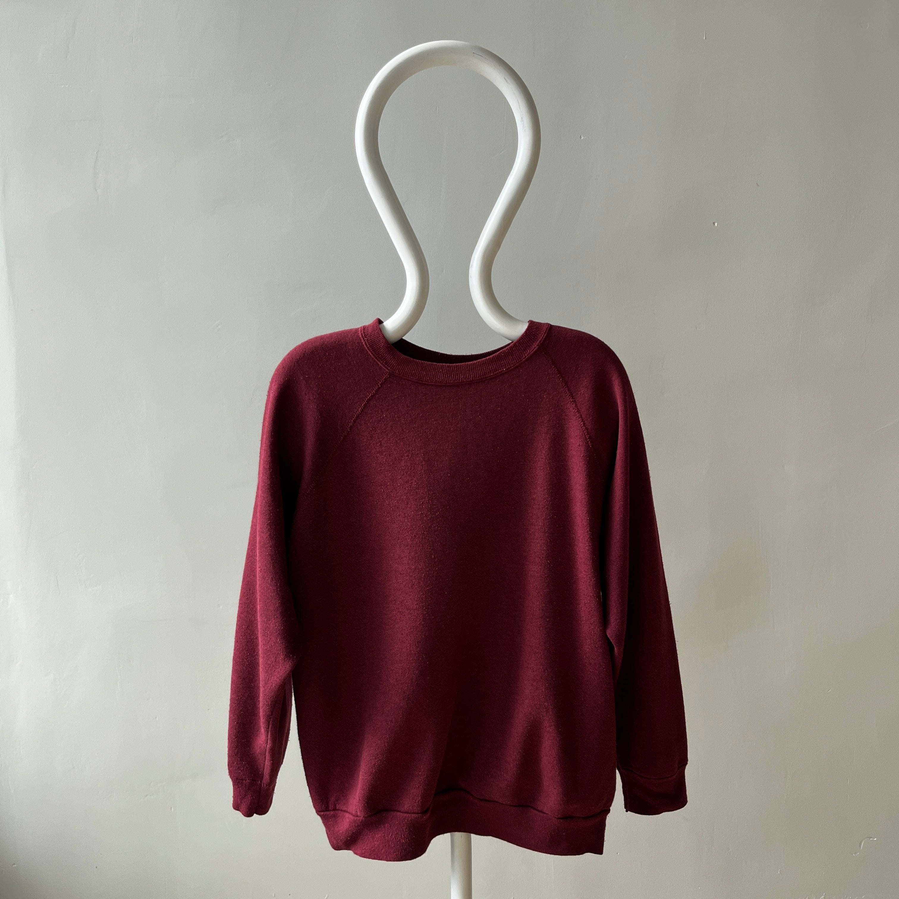 1970/80s Soft and Buttery Maroon Raglan Sweatshirt