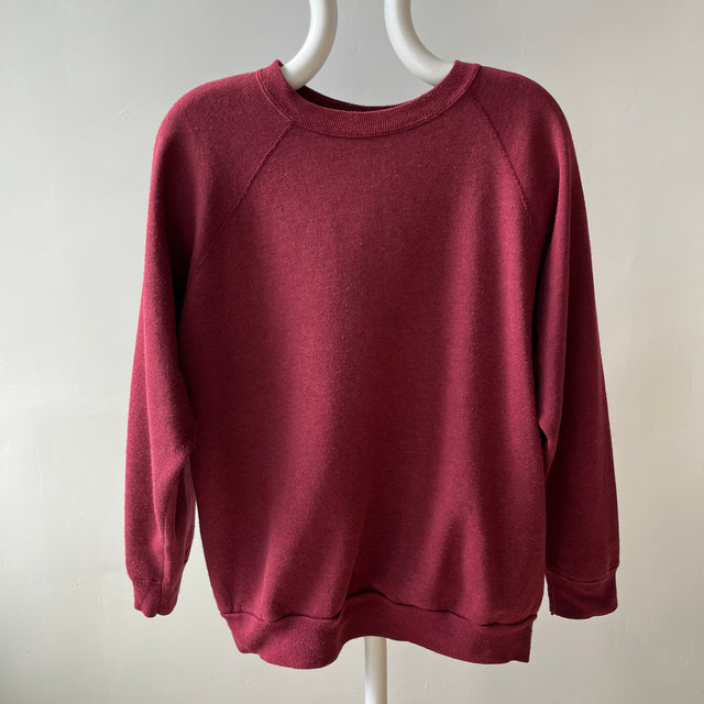 1970/80s Soft and Buttery Maroon Raglan Sweatshirt