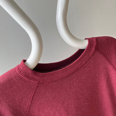 1970/80s Soft and Buttery Maroon Raglan Sweatshirt