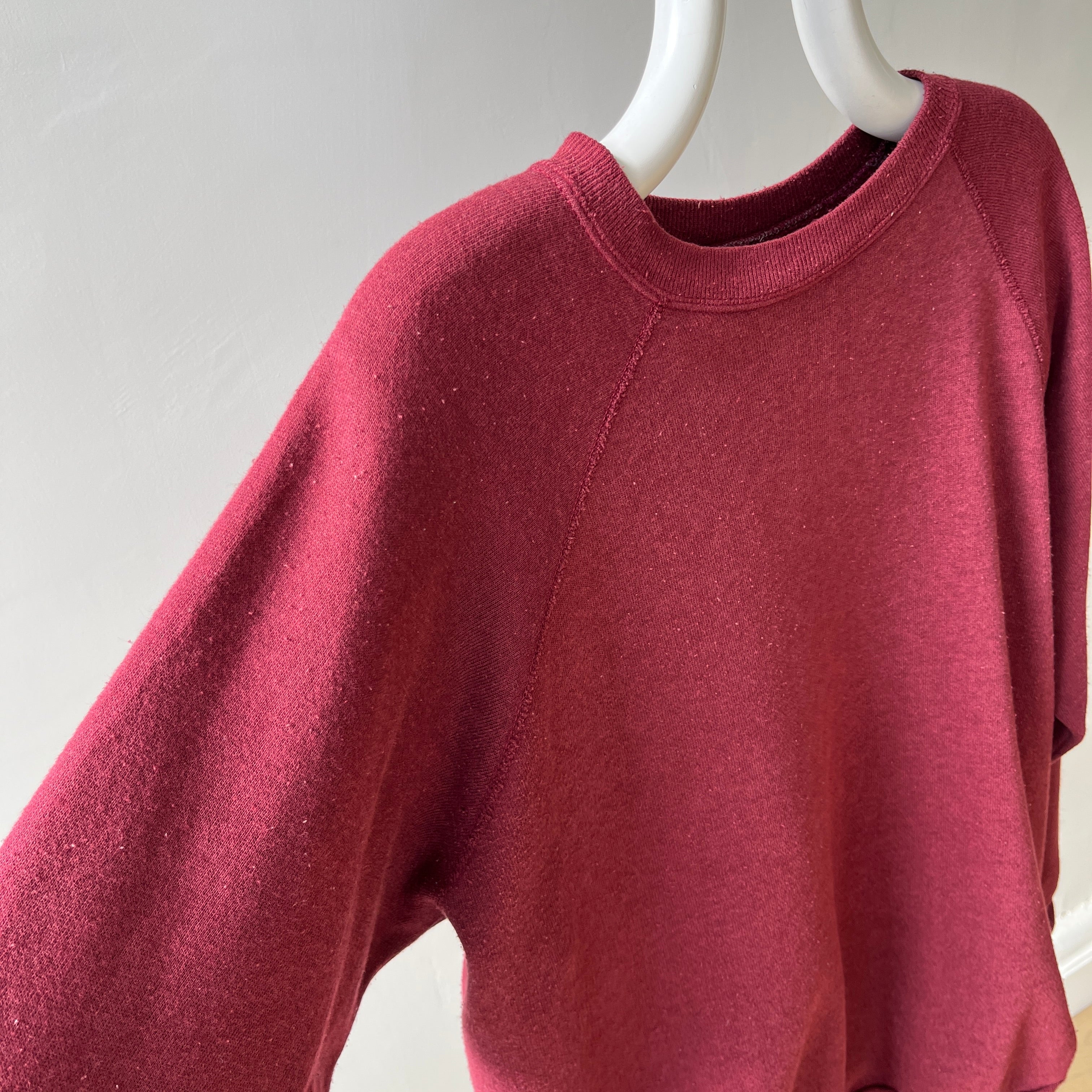 1970/80s Soft and Buttery Maroon Raglan Sweatshirt