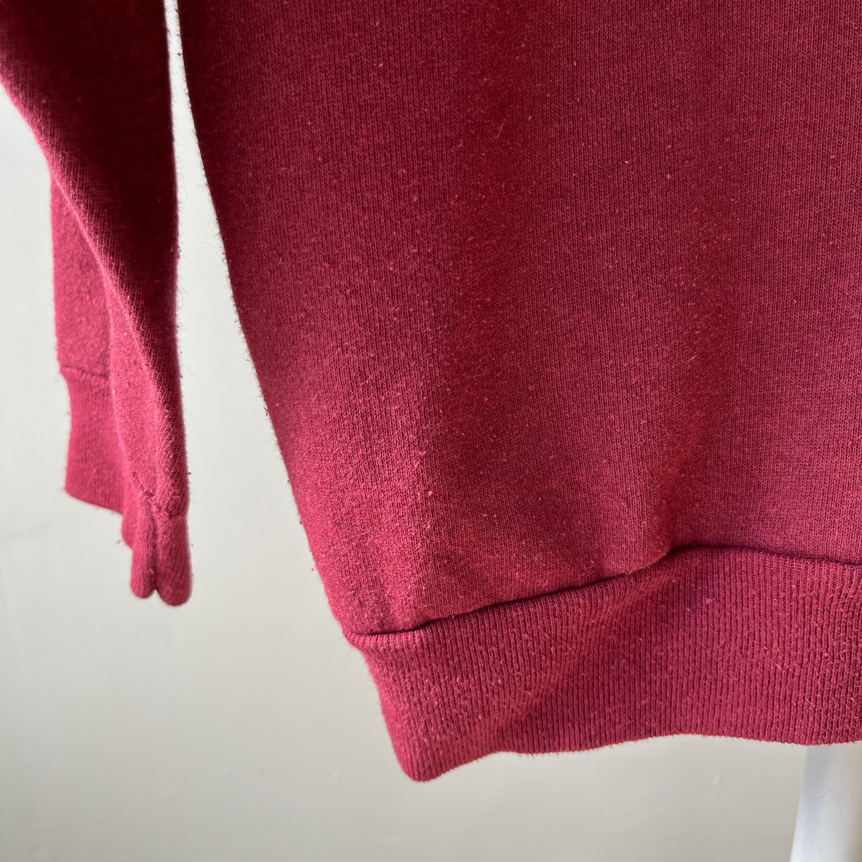 1970/80s Soft and Buttery Maroon Raglan Sweatshirt