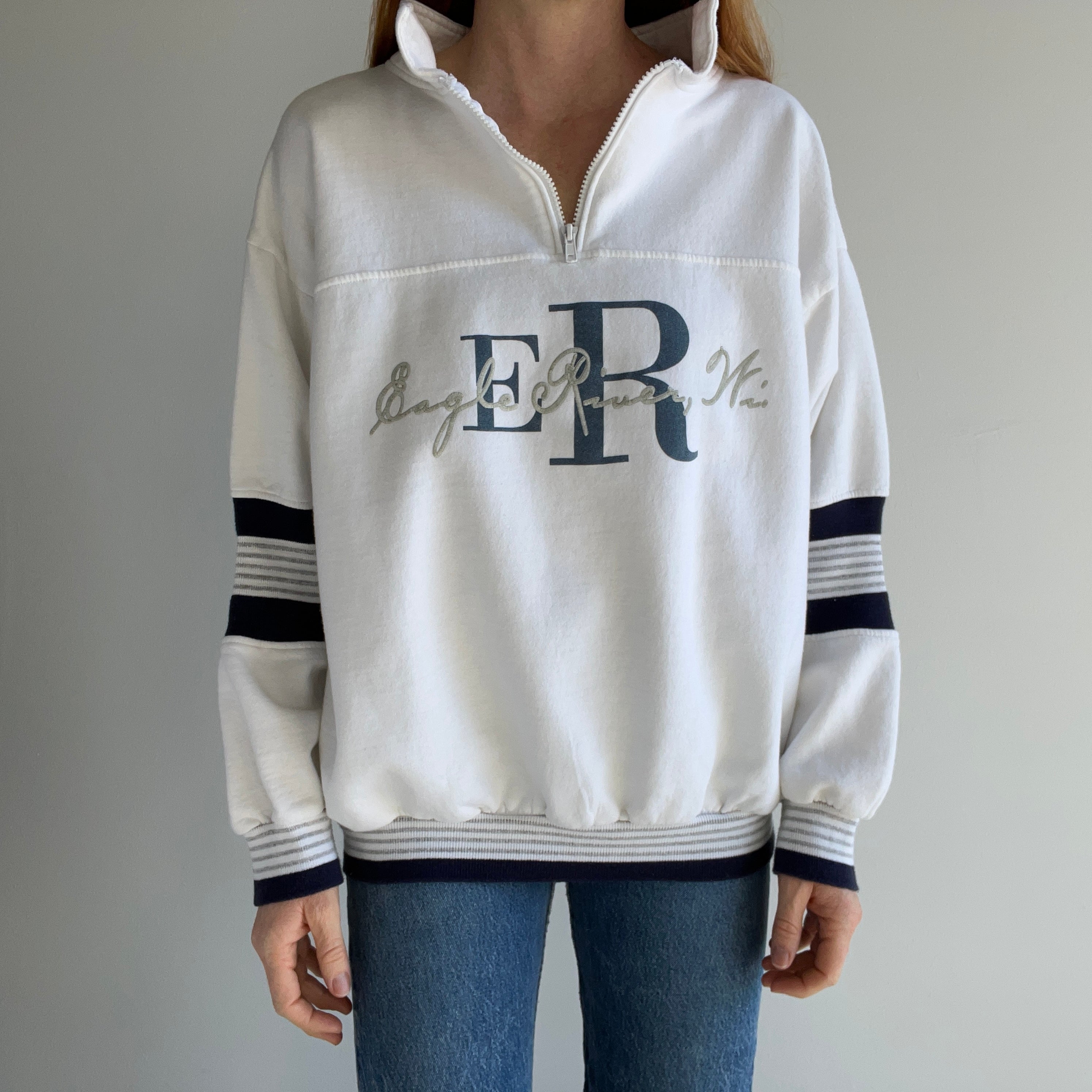 1980s Eagle River, Wisconsin 1/4 Zip Sweatshirt