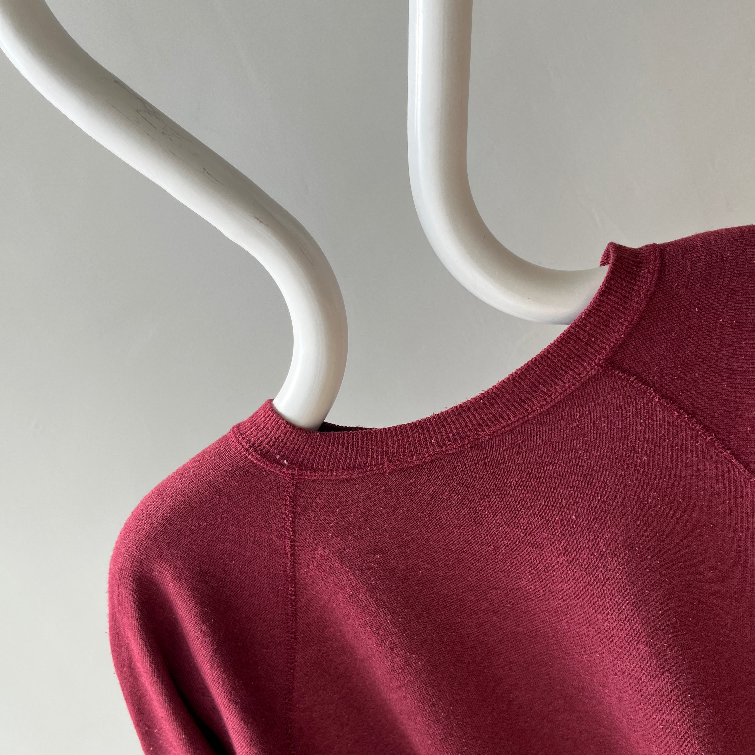 1970/80s Soft and Buttery Maroon Raglan Sweatshirt