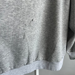 1990s Relaxed Paint Stained Cozy Gray Sweatshirt