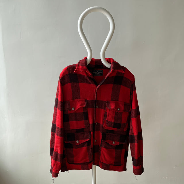 1970s Wool Buffalo Plaid Hunting Jacket - Lighter weight - Trashed