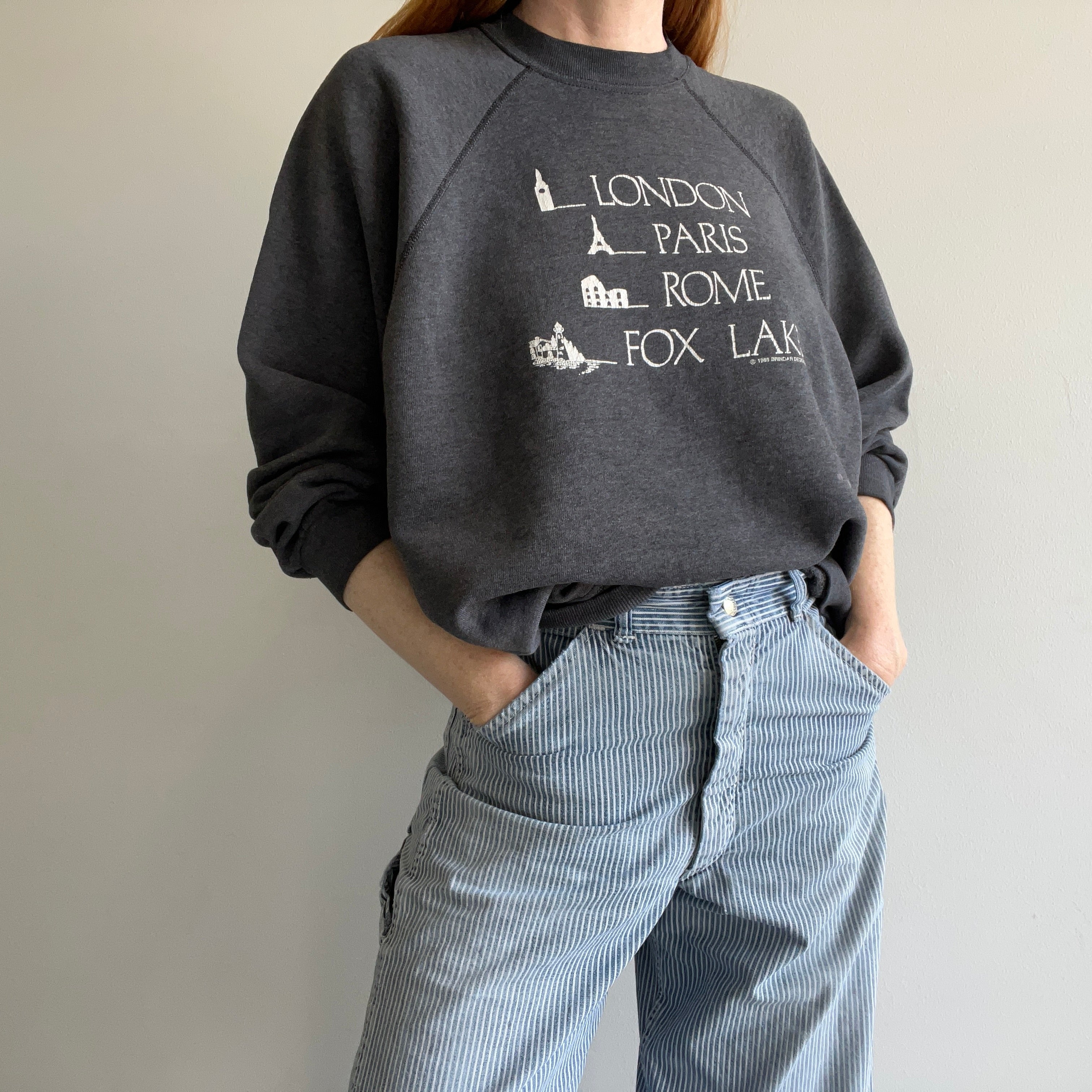 1989 London, Paris, Rome, Fox Lake Tourist Sweatshirt