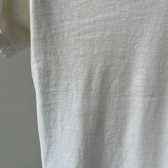 1980s Age Stained Cotton Hanes V-Neck T-Shirt