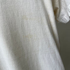 1980s Age Stained Cotton Hanes V-Neck T-Shirt