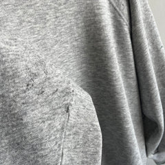 1990s Relaxed Paint Stained Cozy Gray Sweatshirt