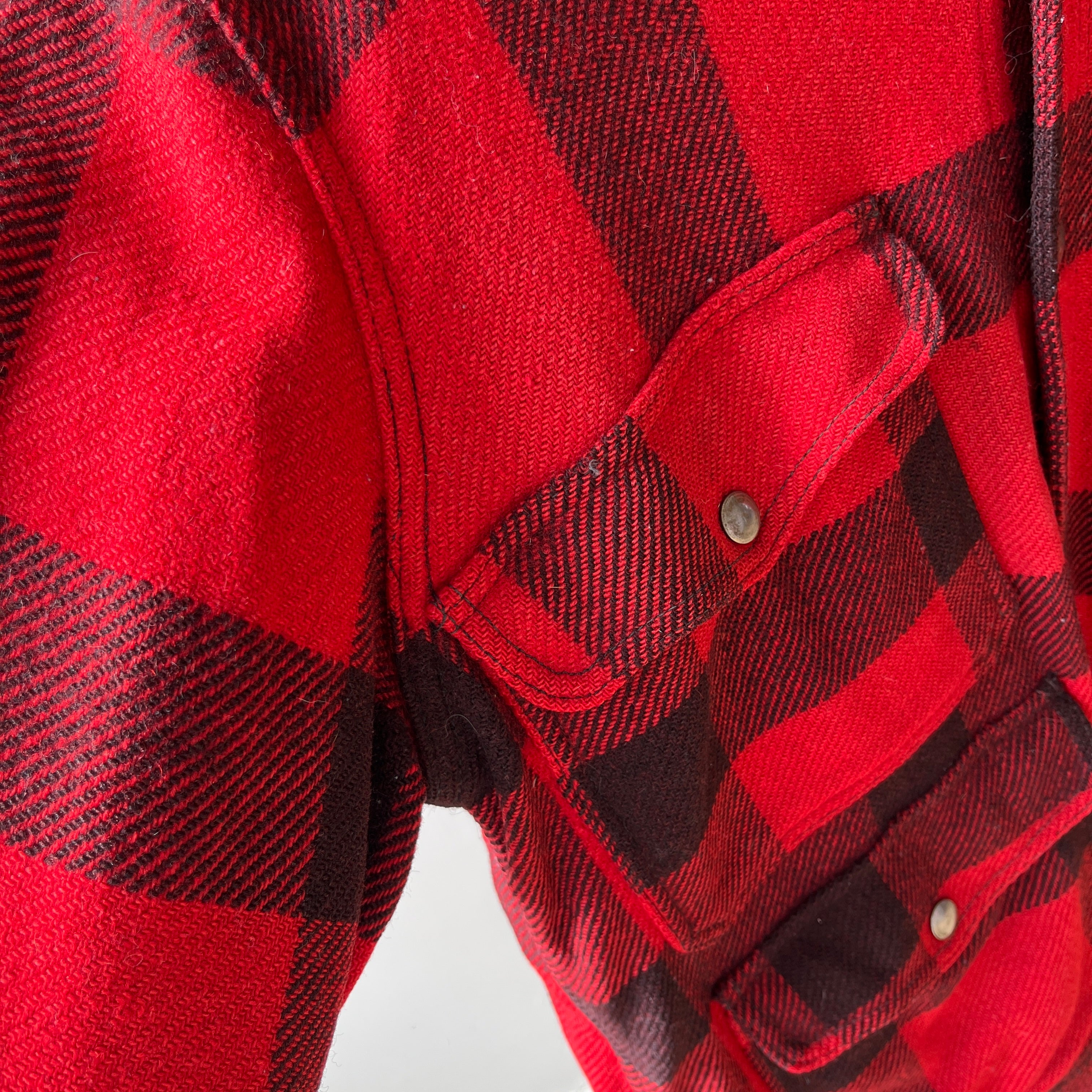 1970s Wool Buffalo Plaid Hunting Jacket - Lighter weight - Trashed