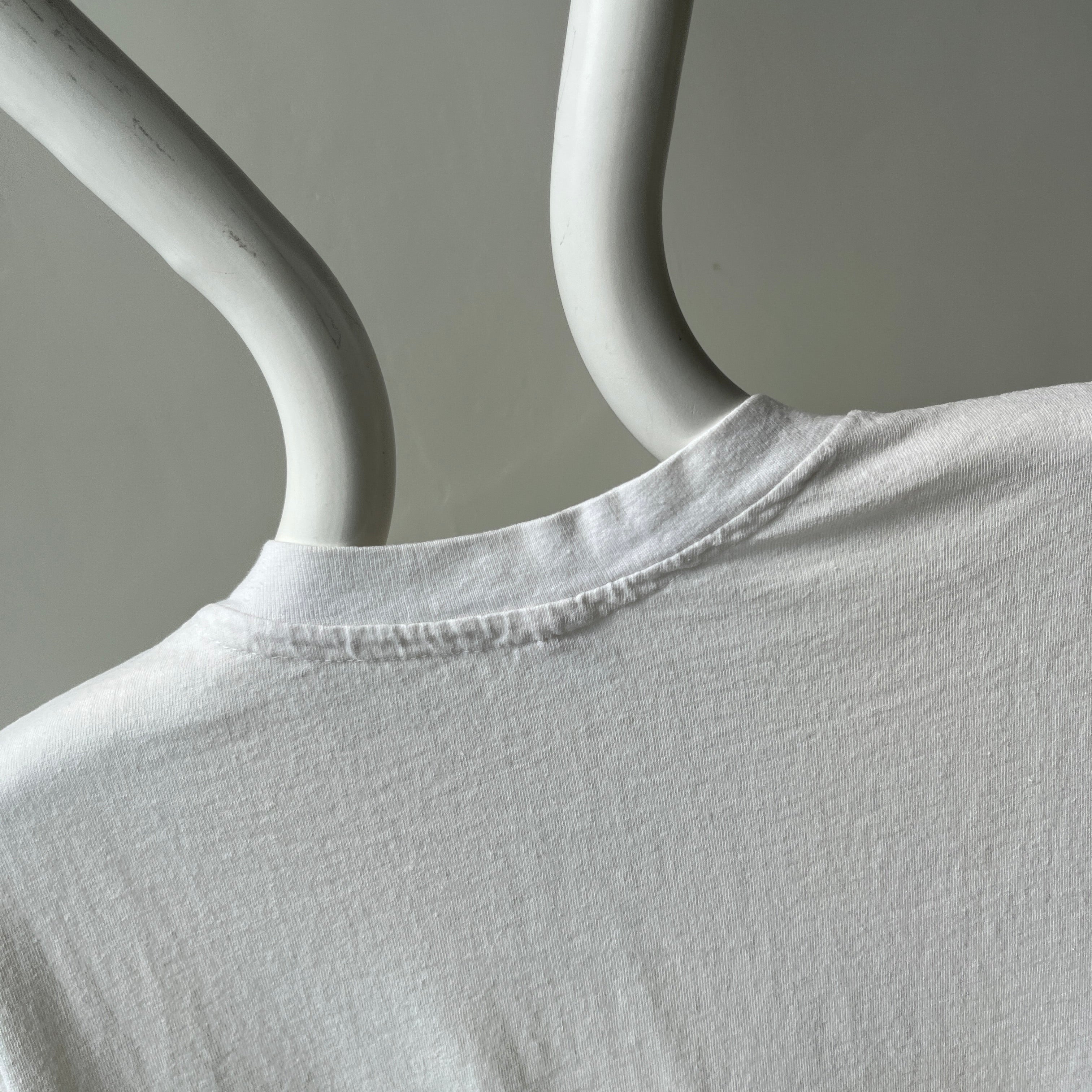 1980s Age Stained Cotton Hanes V-Neck T-Shirt