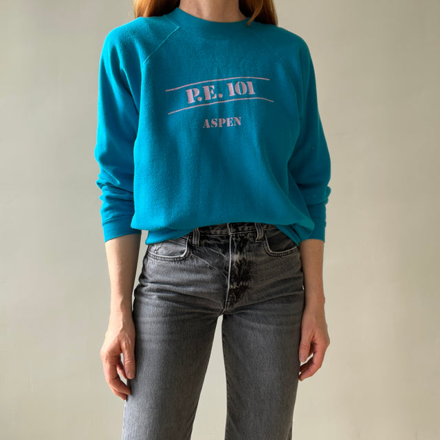 1980s P.E. 101 - Aspen Sweatshirt -  Great for Ski Bums!