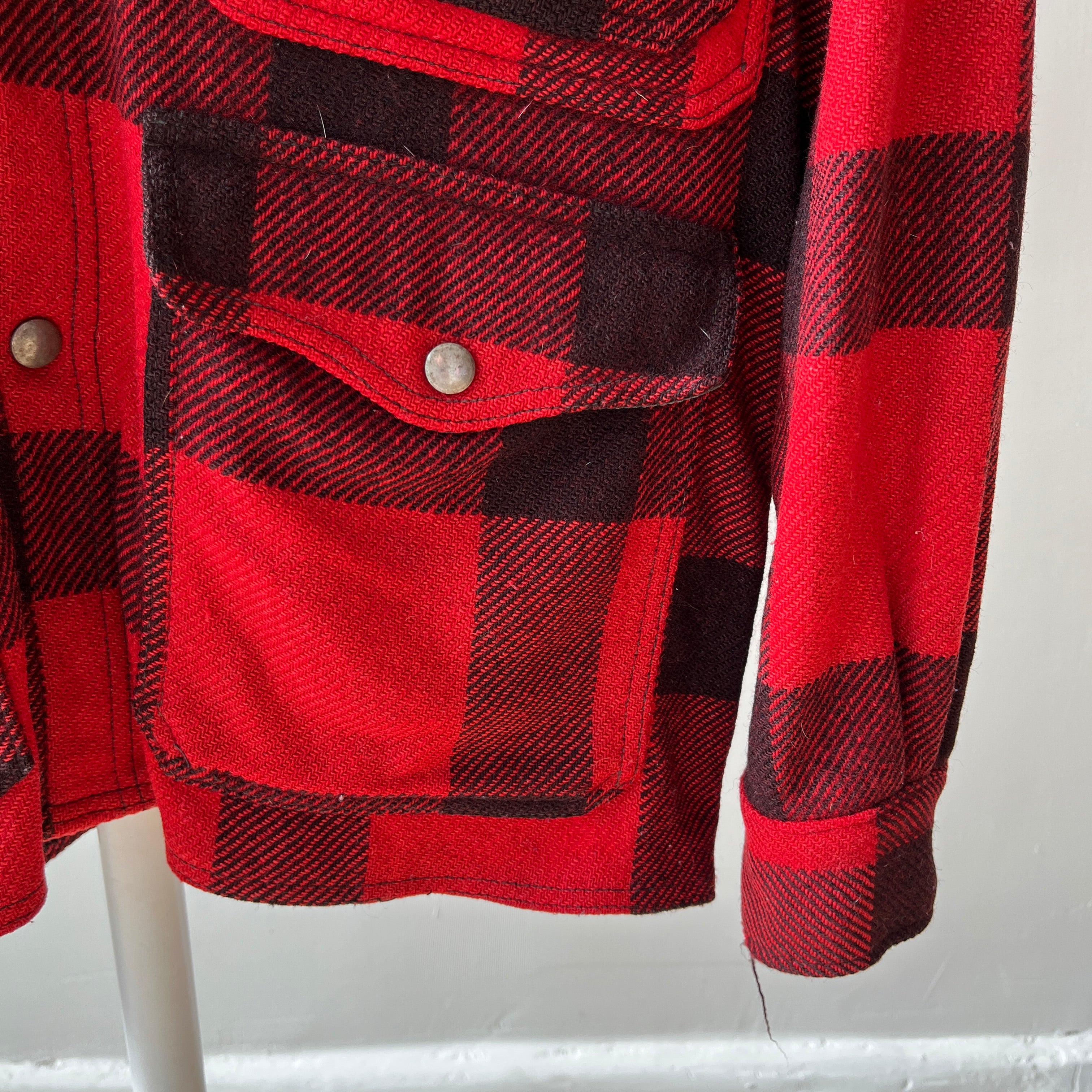 1970s Wool Buffalo Plaid Hunting Jacket - Lighter weight - Trashed