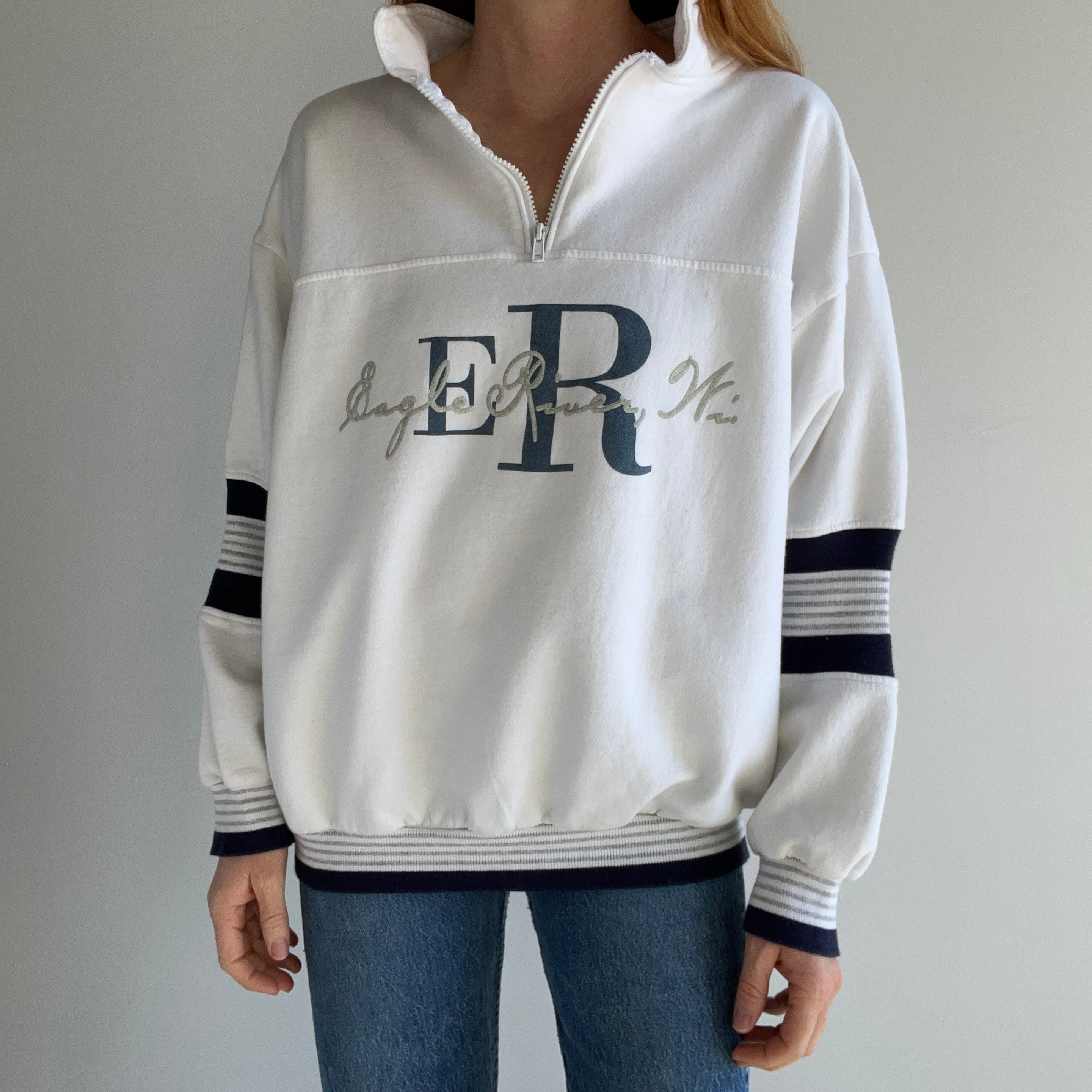 1980s Eagle River, Wisconsin 1/4 Zip Sweatshirt