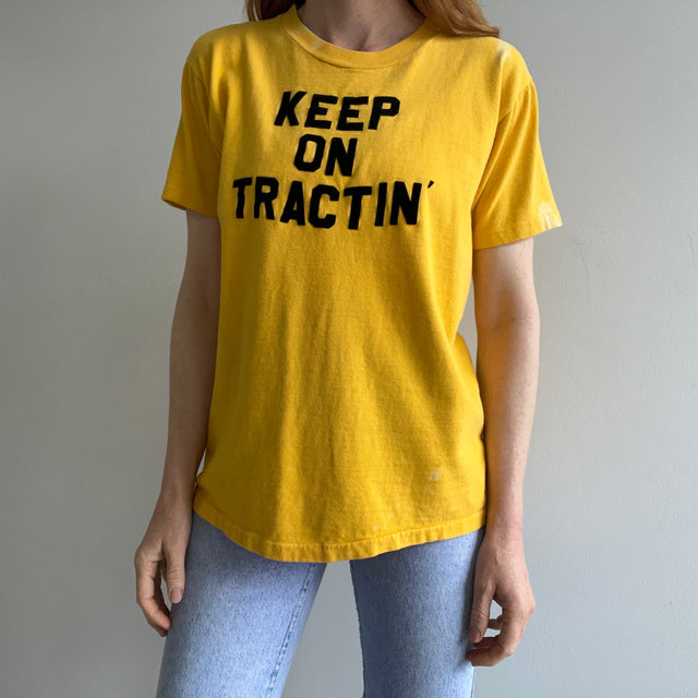 1970s Keep on Trackin' "Sister Willden" Bleach Stained Cotton T-Shirt by Sportswear