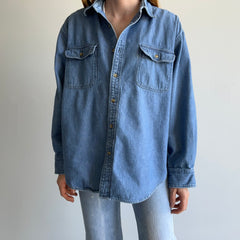 1990s Herringbone Denim Dad Shirt