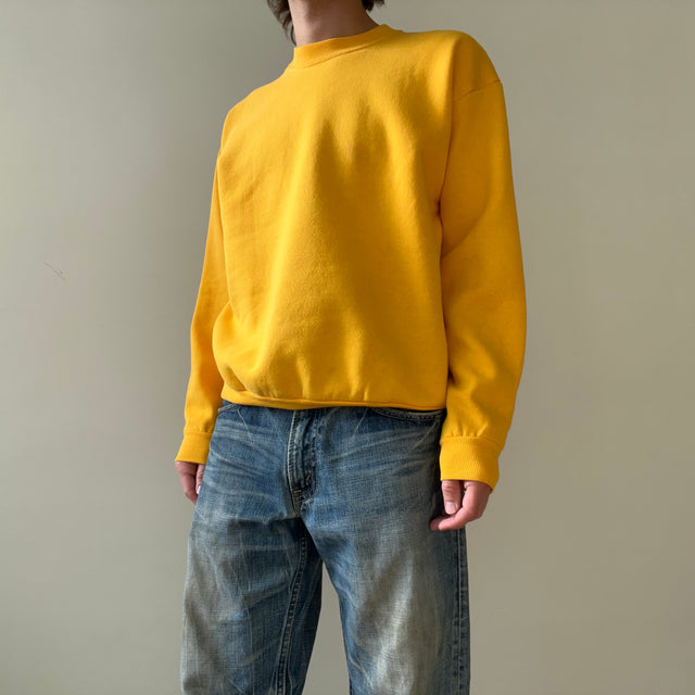 1980s Blank Yellow Sweatshirt