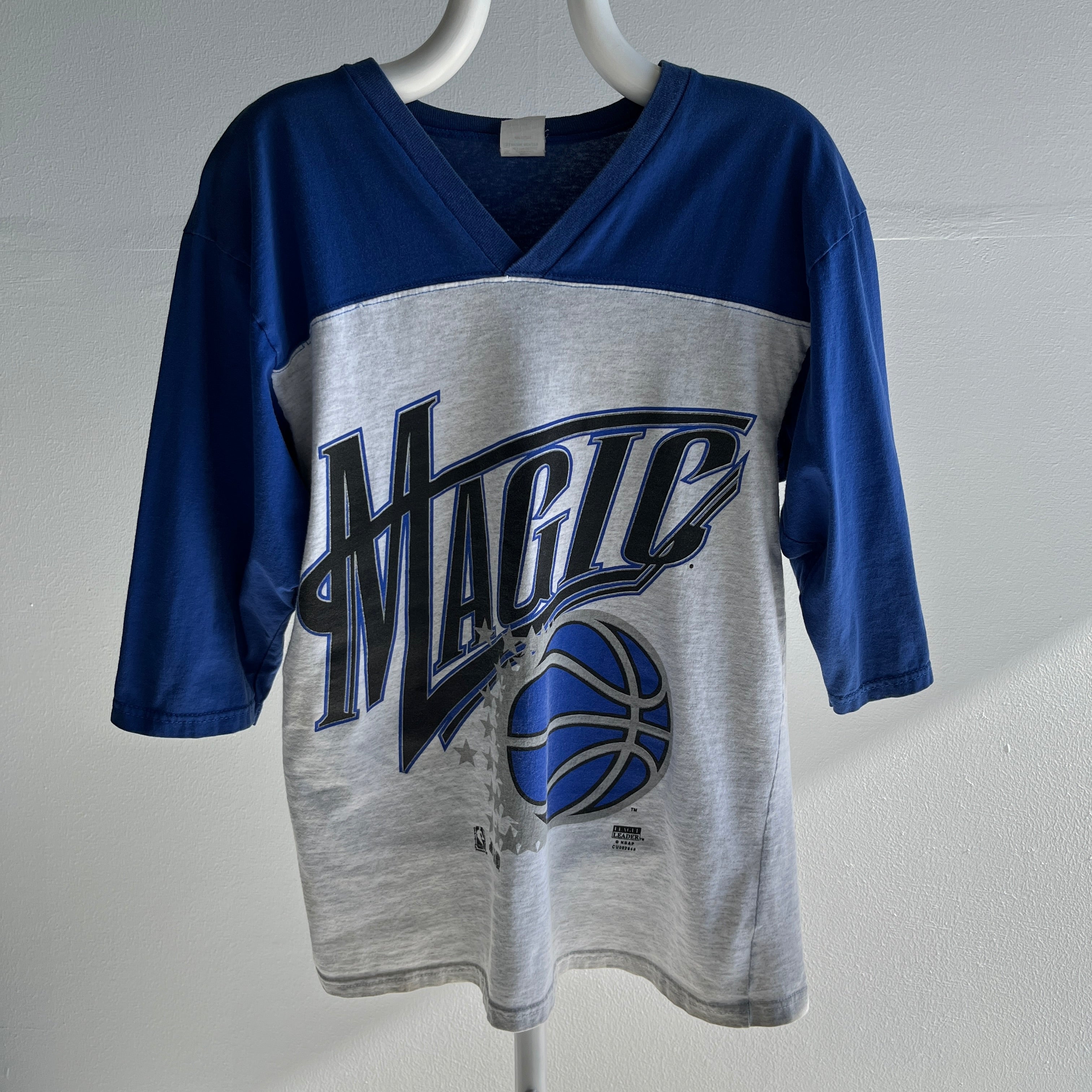 1980/90s Orlando's Magic Basketball Football Style 1/2 Sleeve T-Shirt