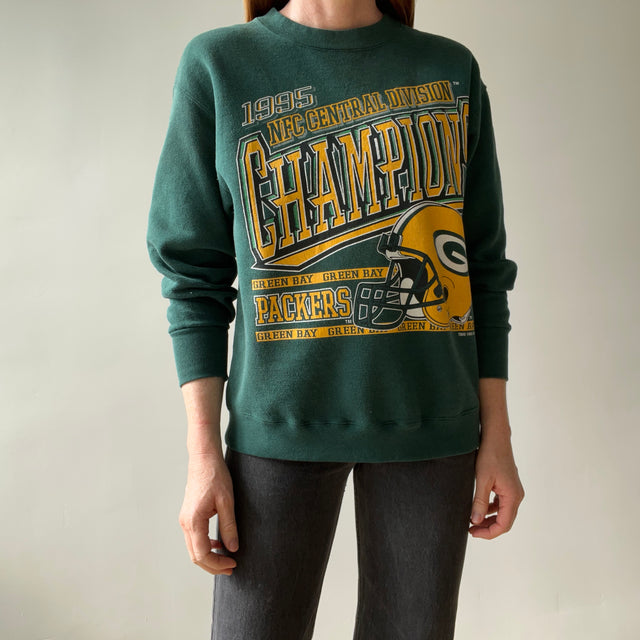 1995 Green Bay Packers NFC Central Division Champions Sweatshirt - Heavyweight Cotton/Poly