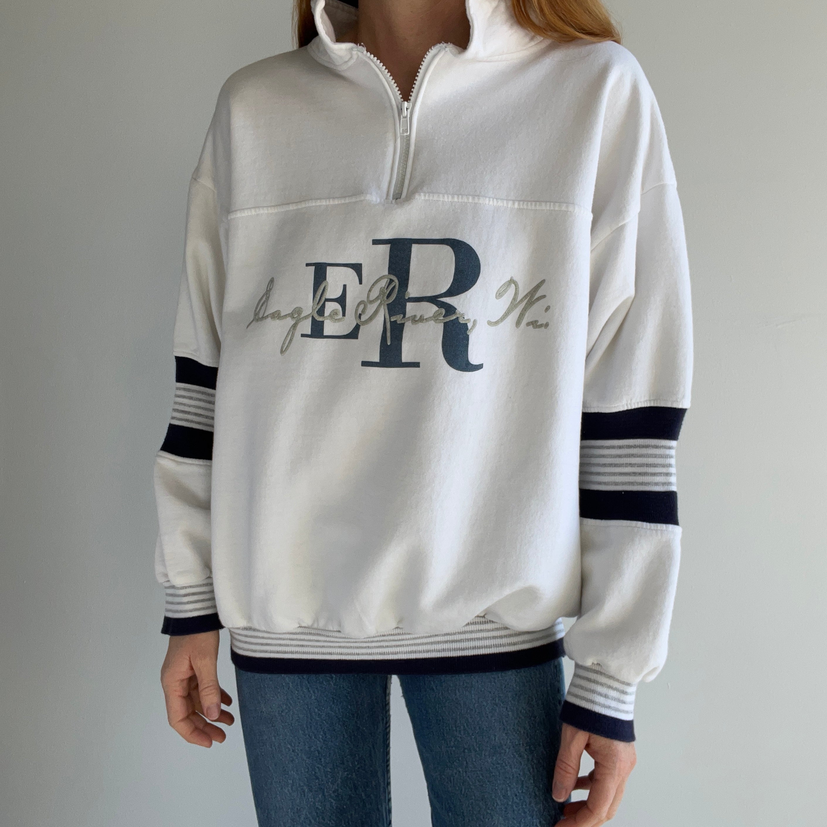 1980s Eagle River, Wisconsin 1/4 Zip Sweatshirt