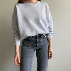 1980s SHredded Collar Blank Gray Sweatshirt by Jerzees