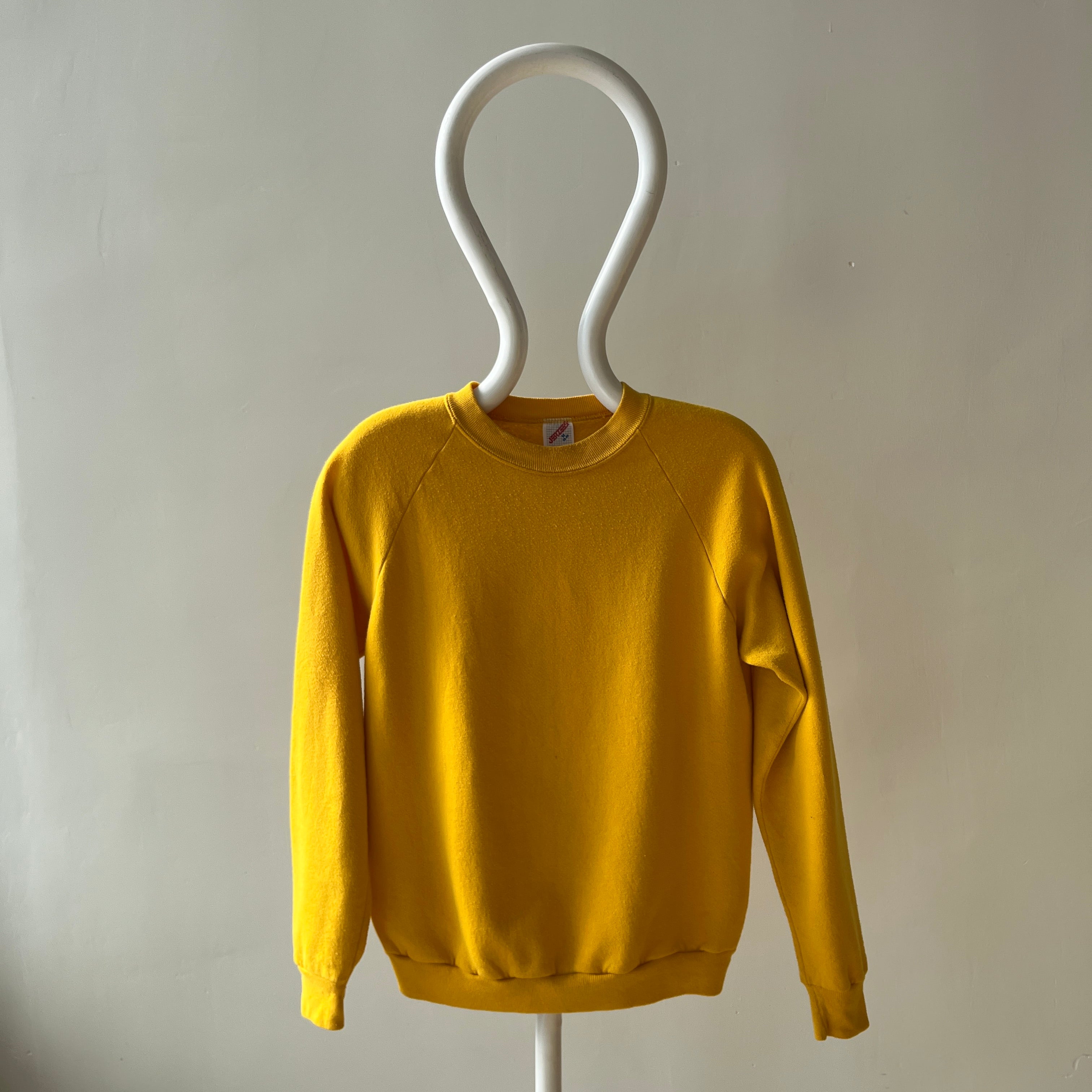 1980s Mustard/Marigold Stained Raglan Sweatshirt