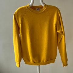 1980s Mustard/Marigold Stained Raglan Sweatshirt