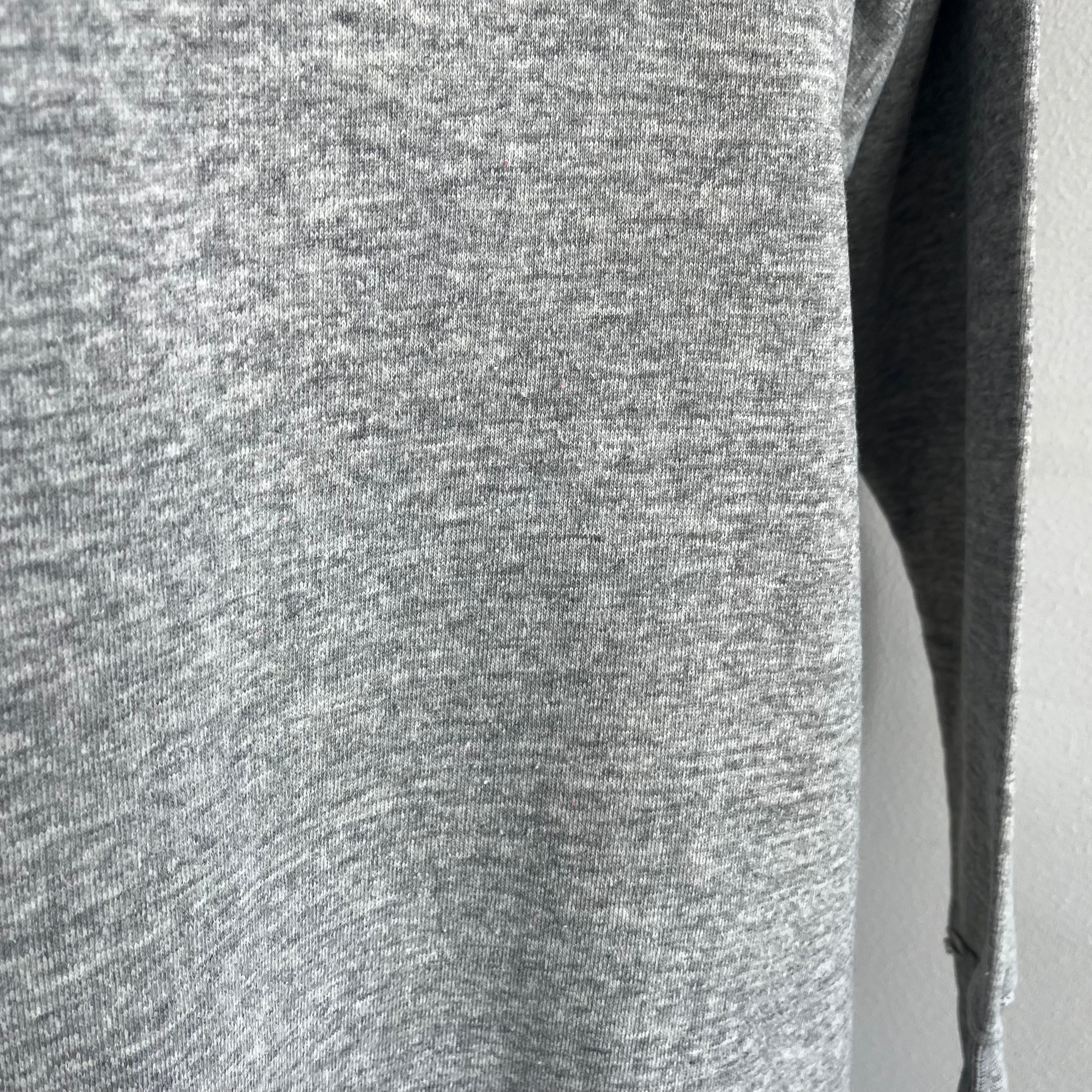 1970s Shredded Collar Blank Gray Raglan by Steinwurtzel