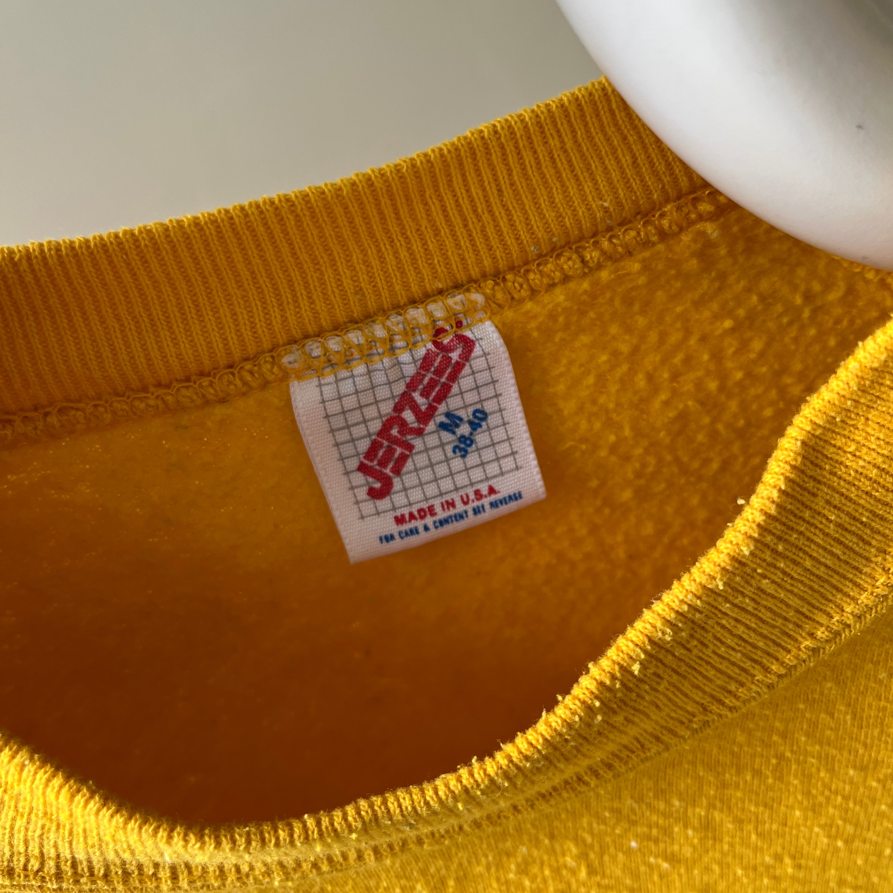 1980s Mustard/Marigold Stained Raglan Sweatshirt