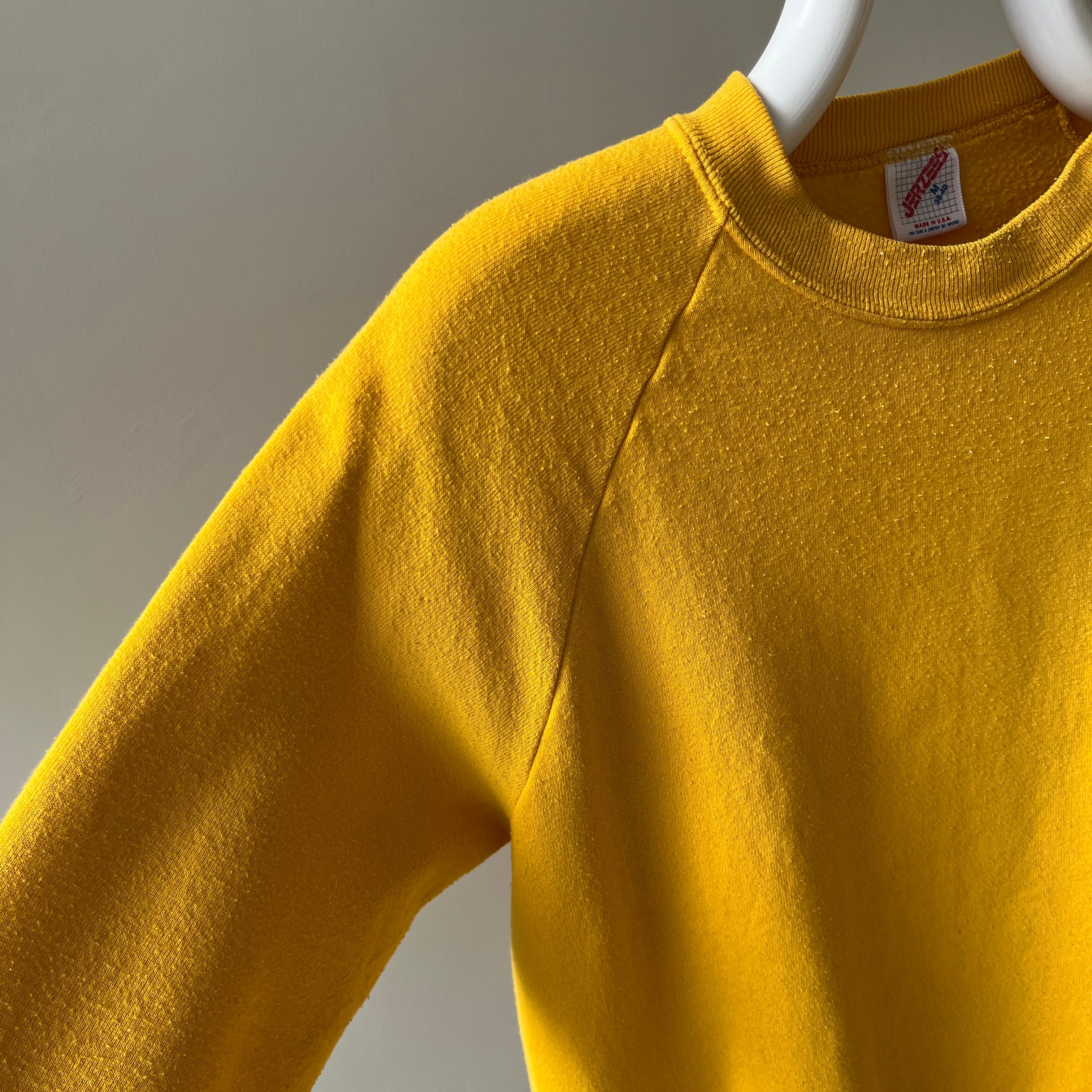 1980s Mustard/Marigold Stained Raglan Sweatshirt