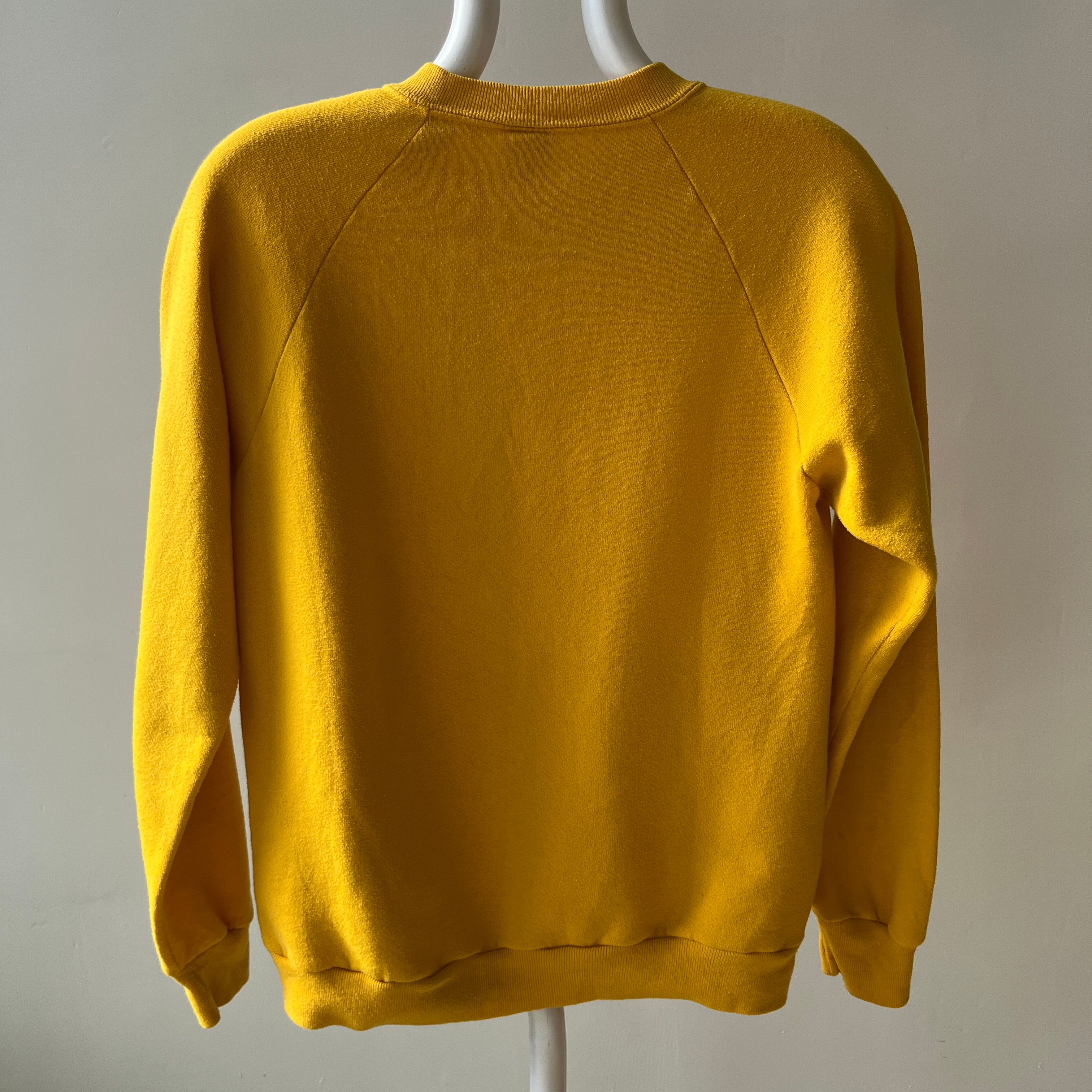 1980s Mustard/Marigold Stained Raglan Sweatshirt