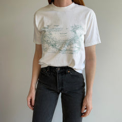 1980s Nantucket Map Cotton T-Shirt