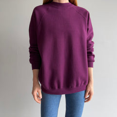 1980s Dark Purple Raglan Sweatshirt by HHW