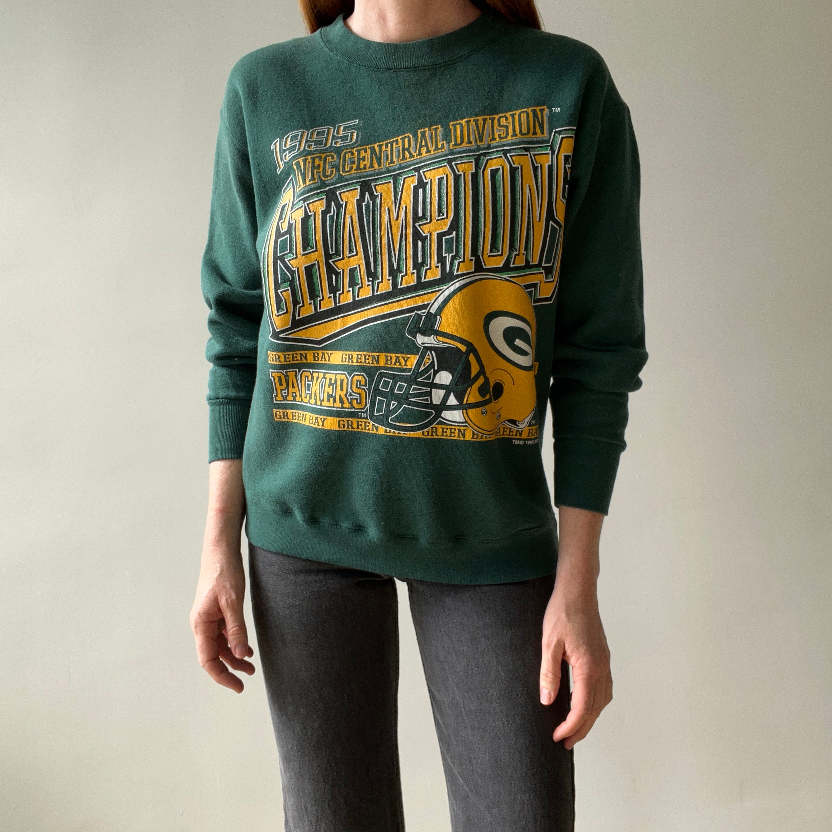 1995 Green Bay Packers NFC Central Division Champions Sweatshirt - Heavyweight Cotton/Poly