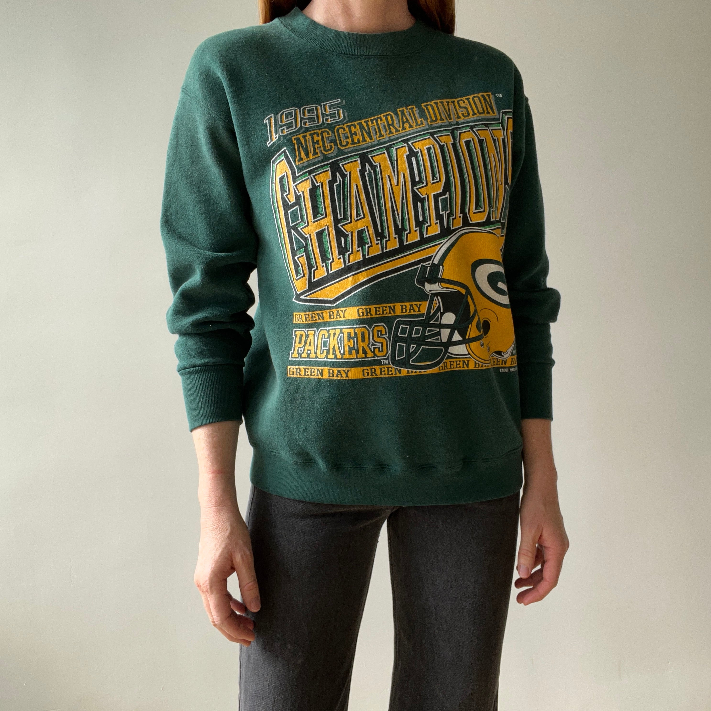 1995 Green Bay Packers NFC Central Division Champions Sweatshirt - Heavyweight Cotton/Poly