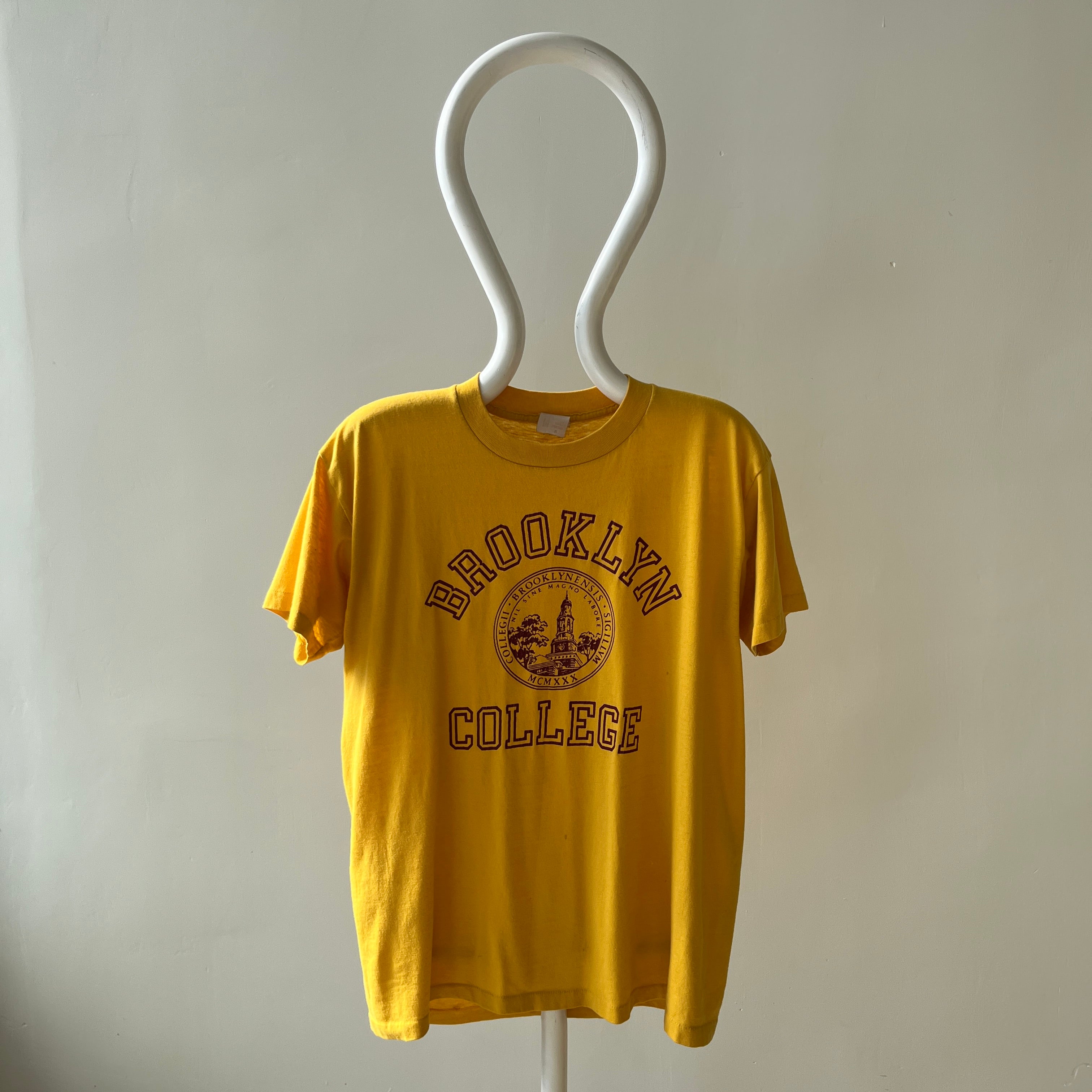 1970/80s Brooklyn College Thinned Out 50/50 T-Shirt