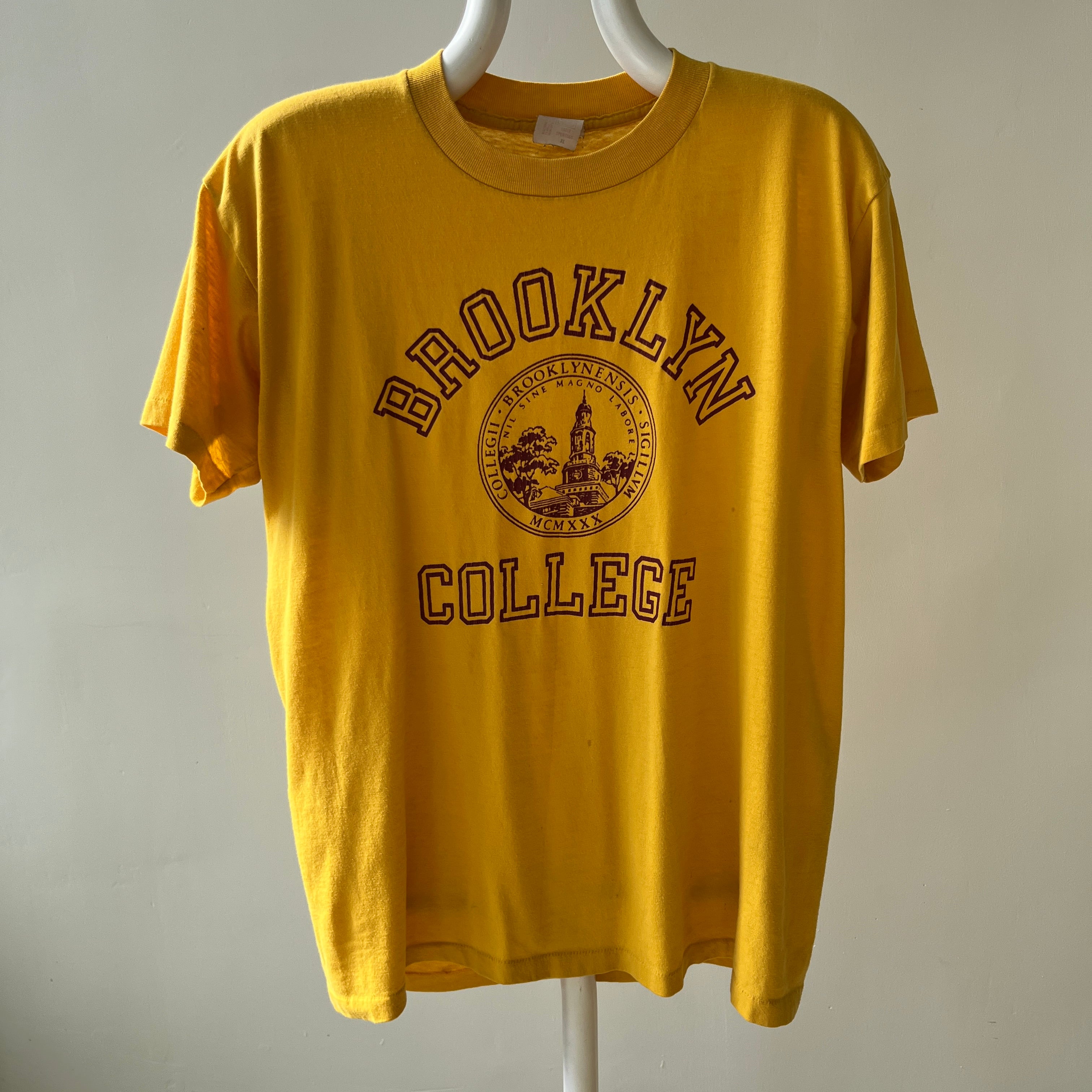 1970/80s Brooklyn College Thinned Out 50/50 T-Shirt